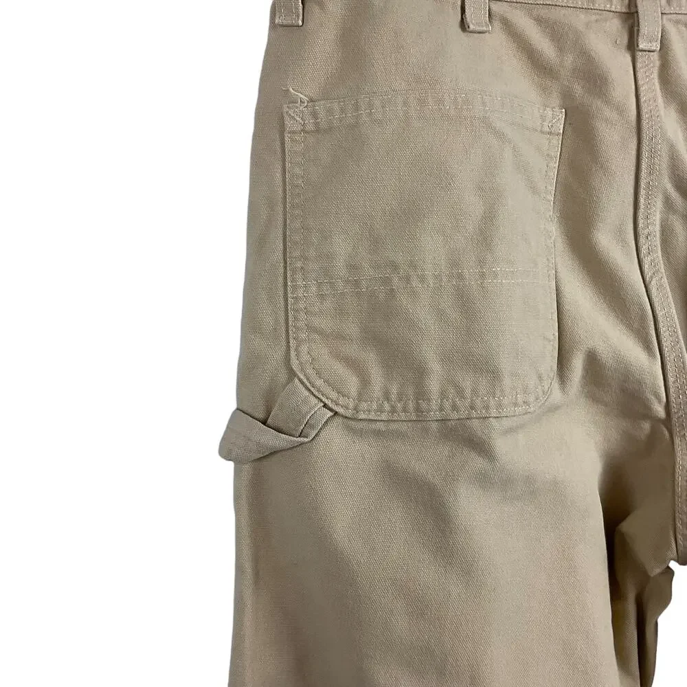 Carhartt B11 Washed Duck Work Pants Cargo Dark Khaki Tan Wet Pants size 36 x 30